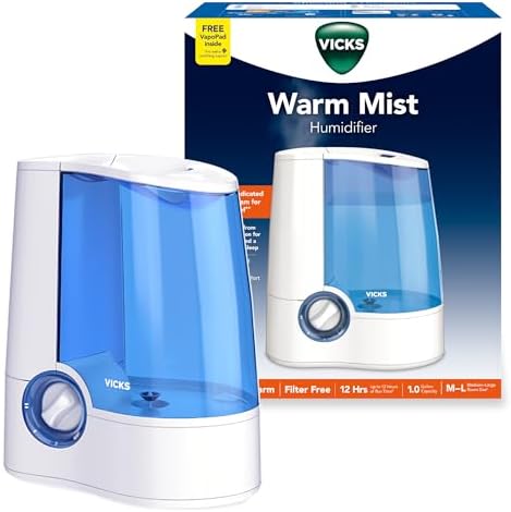 Vicks Warm Mist Humidifier for Small to Medium Rooms, White by VicksDevices