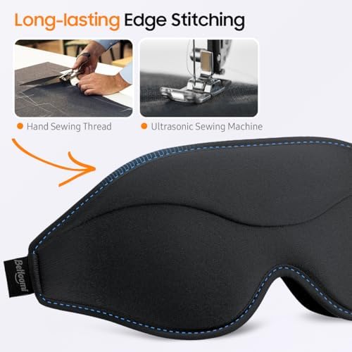 BeHoomi Sleep Mask, 2 Packs Premium Eye Mask for Sleeping, Total Blackout, Superior Soft Comfort, Upgraded 3D Ergonomic Designed Sleeping Mask for Home, Office, Travel, Meditation, Yoga, Black & Pink - Image 4