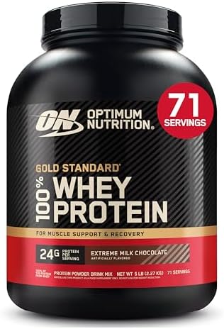 Optimum Nutrition Gold Standard Whey Protein, Extreme Milk Chocolate, 5 LB by OPTIMUMNUTRITION