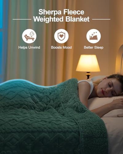 Ultra Soft Sherpa Weighted Blanket for Adults, 48"x72" 15lbs Heavy Blankets - Image 2