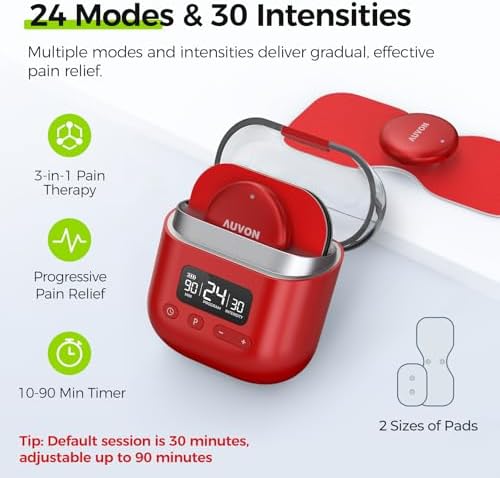 AUVON Wireless 24 Modes TENS Unit Muscle Stimulator for Pain Relief, 6 Pads - Image 4