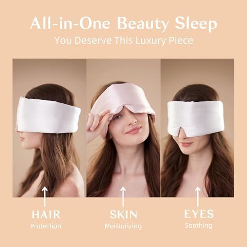 Silk Sleep Mask for Women and Men, Side Sleeper, 22 Momme Pure Mulberry Silk Total Blackout 100% Mulberry Eye Mask with Adjustable Headband Full Size, Eye Masks for Sleeping and Travel - Image 6