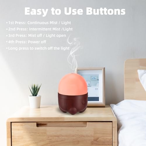 SEEDSEEL 150ML Rechargeable Battery Essential Oil Diffuser, Portable Cordless Aromatherapy Diffuser with 7-Color LED Light, 7-Hour Runtime, Quiet Design for Bathroom, Office, Outdoor - Image 6
