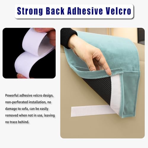 Velvet Recliner Head Pillow with Non-Slip Base - Adjustable Neck Support for Pain Relief in Home, Office and Travel (Light Blue) - Image 4