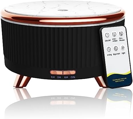 Diffusers for Essential Oils Large Room, 500ml Aromatherapy Diffuser Cool Mist Humidifier with Remote Control,7 Colors Lights & 4 Mist Mode Waterless Auto Off for Women Office Home by Jpord