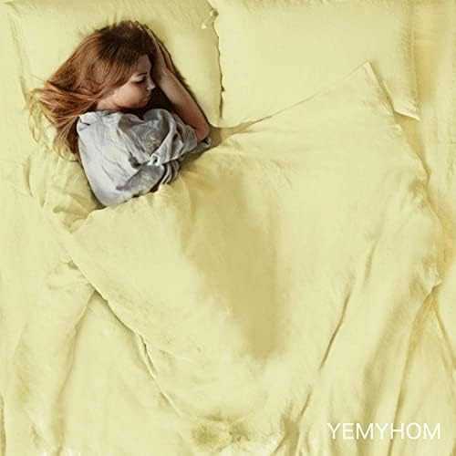YEMYHOM 100% Cotton Weighted Blanket Cover 60"x80", Soft Removable Duvet Cover for Heavy Blanket, Machine Washable（Yellow） - Image 2