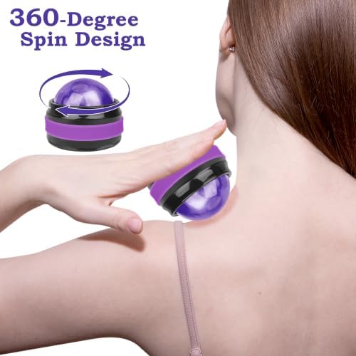 Coolrunner Massage Ball, Manual Roller Massager, 2-Pack Handheld Self Massage Therapy and Relax Full Body Tools for Sore Muscles, Shoulders, Neck, Arms, Legs, Back, Foot, Body (Pink+Purple) - Image 7