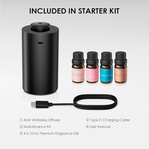 Airversa ANX Waterless Essential Oil Diffuser Starter Kit, Black - Image 5
