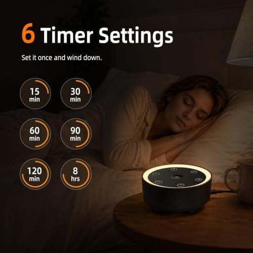 Kipcush White Noise Machine for Sleeping, Baby & Adults, High-Fidelity Non-Looping Sounds, Sleep Sound Machine with Dimmable Night Light, USB Powered, Memory Function, Home, Nursery & Travel - Image 5