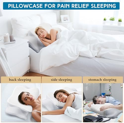 HunnmingRe Pillow Case for Cervical Neck, White, Queen Size - Image 4