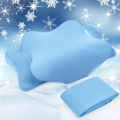 Hahafelt Cooling Cervical Neck Pillowcase,Blue,Queen Size by Hahafelt