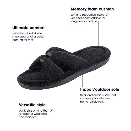 isotoner Women's Microterry X-Slide Slippers with Memory Foam Comfort - Image 7