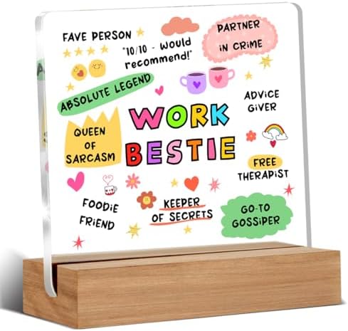 Work Bestie Gifts for Women, Funny Birthday Gifts for Friends Coworkers by Unknown