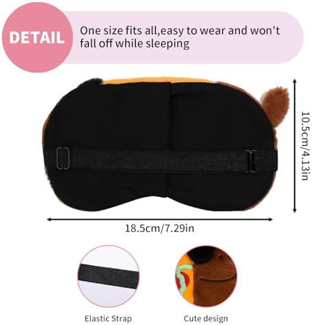 PERFECTSIGHT Sleep Eye Masks, Cute Sleep Eye Cover Lightweight Adjustable Eyeshade Mask Cover for Women Men Sleep Travel Nap, Hotdog Dachshund - Image 5