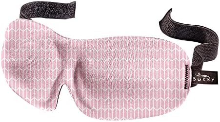 Bucky 40 Blinks No Pressure Printed Eye Mask for Travel & Sleep, Pink Chevron, One Size by Bucky