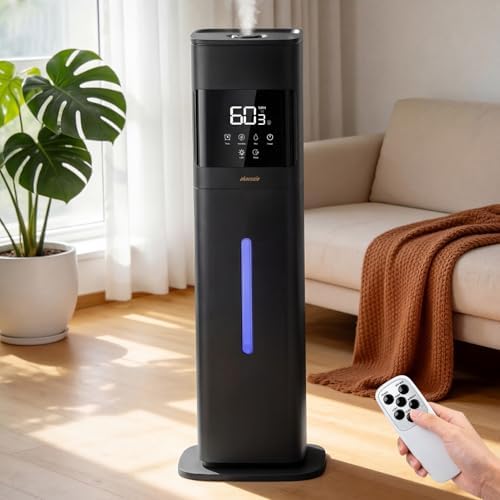 Humidifier Large Room, 2.1Gal/8L Cool Mist Humidifiers for Bedroom 500 sq ft, Humidifiers for Home with Essential Oil Diffuser, Top Fill Quiet Humidifier for Baby Nursery Office Plants, Black by akacozie