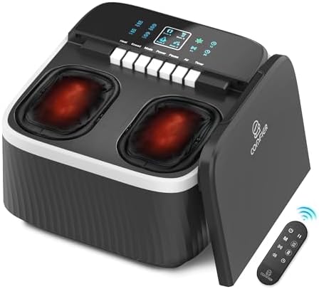 COMFIER FSA Eligible Foot Massager with Heat, Shiatsu Foot Massager Machine for Neuropathy Plantar Fasciitis, Squeeze & Rolling Foot Massage, Remote Control & Piano-Key Button by COMFIER