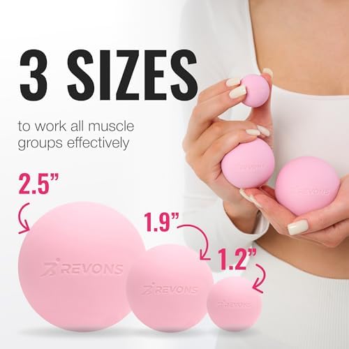 3 in 1 Massage Ball Set - Lacrosse Balls for Myofascial Release, Back Pain Relief, Face Fitness, Trigger Points, Yoga, Physical Therapy, Muscle Recovery and Soft Deep Tissue Massage (Pink) - Image 2