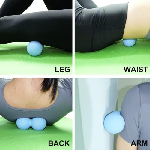 Hard Peanut Massage Ball, Double Lacrosse Massage Ball. Deep Tissue Massage Roller Mobility Ball for Physical Therapy Myofascial Release Muscle Relaxer Acupoint Massage (Blue) - Image 5
