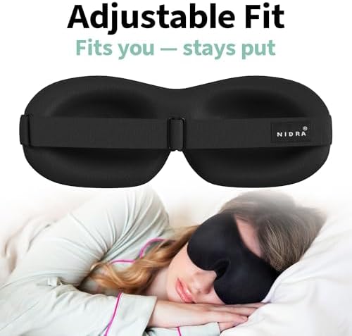 Nidra Contoured Sleep Mask - Black, Standard Size - Image 2