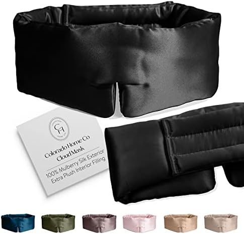 SUNDAYSILKS™ | Adjustable Silk Sleep Mask for Side Sleeper | Cloud-Like Comfort, Weighted for Deep Sleep | Soft Sleep Face Mask for Women & Men, Full Blackout, Cooling Silk Eye Mask for Sleeping by ColoradoHomeCo