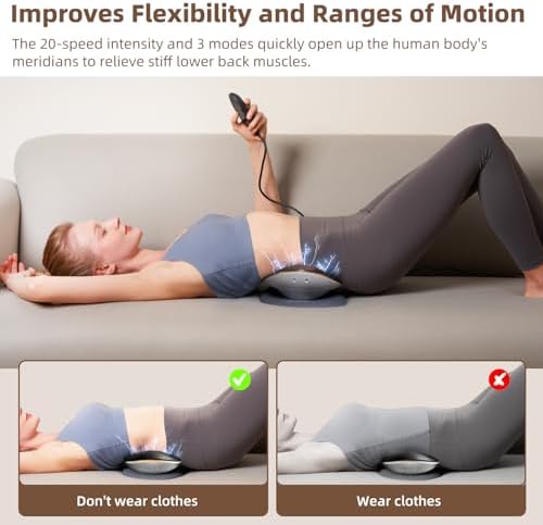 Electric Lumbar Traction Device, Multifunctional Back Traction Device with Dynamic Airbag Traction, 20-Level Electrotherapy, 3-Level Vibration Massage and Thermal Therapy from 113 to 131℉ - Image 5