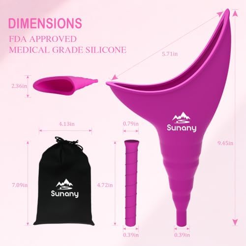Female Urination Device, Reusable Female Urinal Silicone Women Pee Funnel | Women to Pee Standing Up, The Perfect Companion for Camping,Travel travel outdoor, folds compact, easy rinse - Image 4