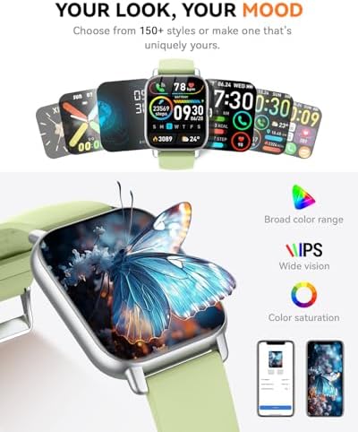 Smart Watches for Men Women, Fitness Tracker with Activity Counter/Sleep Monitor, IP68 Waterproof Smart Watch for Android iPhone iOS Compatible (Meadow Green, 1.83) - Image 5