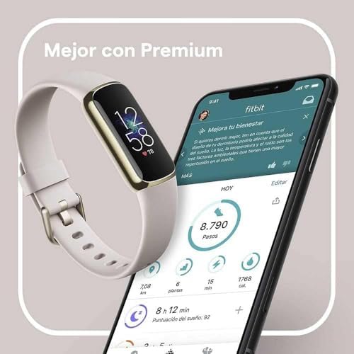Fitbit Luxe Soft Gold Stainless Steel Case & Lunar White Band - Image 5
