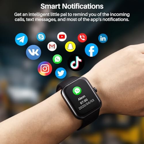 TOZO Smart Watch Alexa Built-in Fitness Tracker with Sleep Monitor, 5ATM Waterproof HD Touchscreen for Men Women Compatible with iPhone&Android Black - Image 4