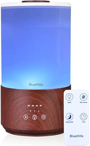 BlueHills 4000 ML Premium 4L Essential Oil Diffuser XL Humidifier Dark Wood by BlueHills