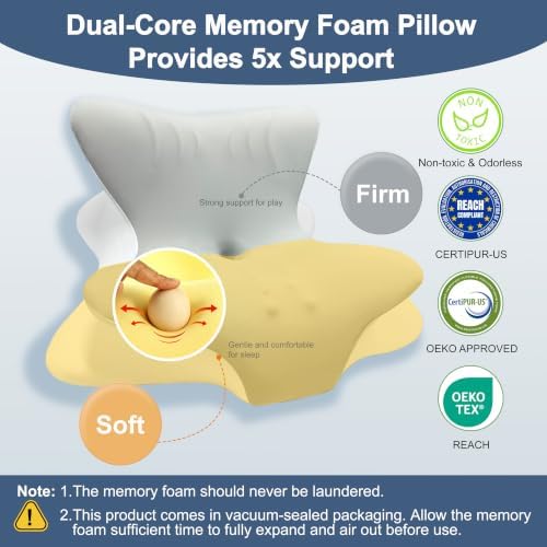 Cervical Neck Pillow for Pain Relief, Ergonomic Reading Pillow for Bed - Image 5