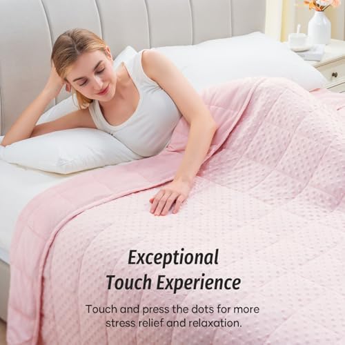 Wemore Weighted Blanket for Adults 15 lbs Twin Size 48"x72" Pink - Image 4