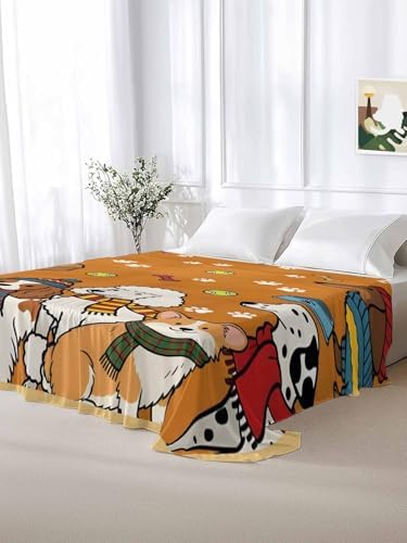 King Flat Sheet Scarf Dog Flat Sheets Only Soft Breathable Microfiber Bedding Top Sheets Luxury Hotel Quality Puppy Animal Paw Print Tennis Ball Yellow King Bed Sheet for All Season Bedroom Dorm Decor - Image 6