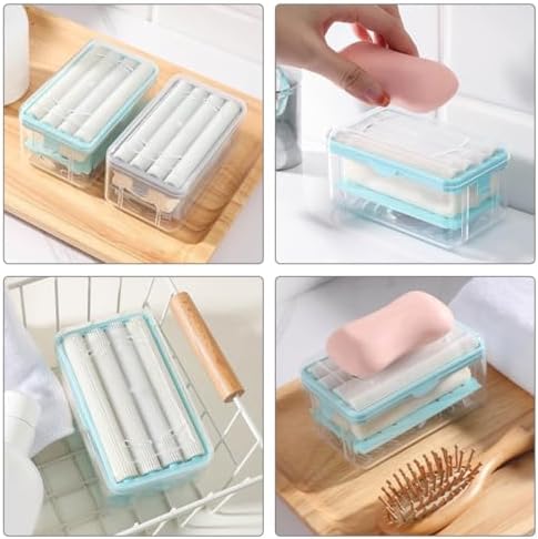 3Pcs Roller Soap Box Foaming Soap Dish with Drainage for Bathroom Countertop Multi-Functional Set - Image 6
