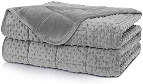 Huloo Sleep Weighted Blanket Queen 20lbs for Adult(60"×80",Gray) Breathable Soft Minky Weighted Throw Blanket for All Season,Heavy Blanket with Premium Glass Beads by HulooSleep