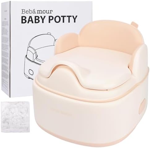 Bebamour Potty Training Toilet 3 in 1 Multi-Functional Potty Seat Detachable Baby Potty Step Stool Anti-Slip Stable Potty Training Toilet with 100 Pack Trash Bags (Pink) - Image 2