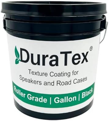 DuraTex® Roller Grade Gallon - Texture Coating for Speaker Cabinets, Road Cases, Metal, and Wood. Durable, water-based finish, scuff-resistant, and long-lasting protection. (Black Gallon) by DuraTex%C2%AESpeakerCoating