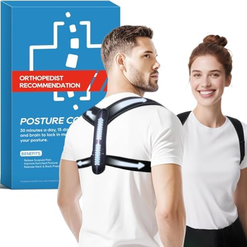 Posture Corrector for Women and Men, Adjustable Upper & Mid Back Brace for Neck, Shoulder & Back Support, Breathable Back Straightener for Pain Relief and Better Posture by Duoorra
