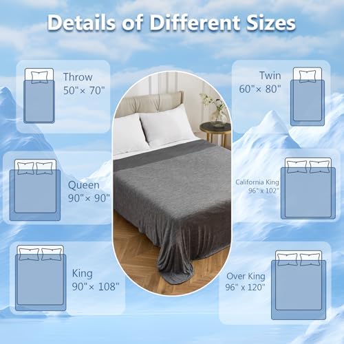 CHOSHOME Cooling Blanket for Hot Sleepers - Summer Blanket Thin Soft Lightweight Breathable Double Side Enhanced Cooling for Hot Flashes, Night Sweats, Bed, Couch (Black, 96 x 102 inches) - Image 6