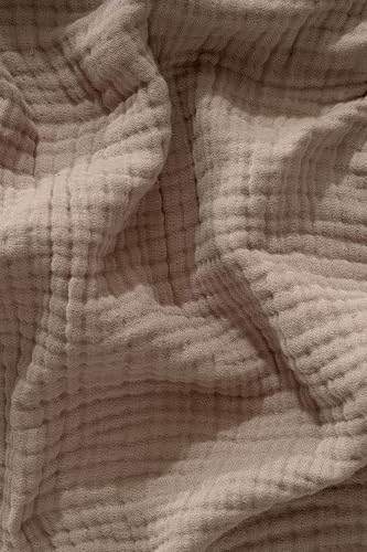 Muslin Blanket - Pure 100% Turkish Cotton Airy Soft Light Versatile Gauze Throw Blanket for Bed, Couch, Sofa (Taupe, King Size (95" x 110" inch)) - Image 4