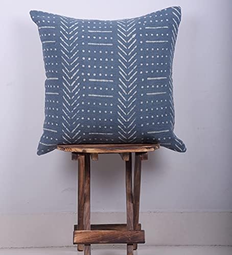 Trade Star Mudcloth Throw Pillow Case 100% Cotton Pillow Cover Floor Cushion Cover Decorative Farmhouse Authentic Boho Accent Printed Sofa (Dark Grey (Snow), 18 X 18 Inches) - Image 2