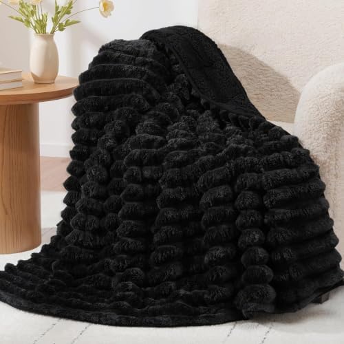 Fleece Weighted Blanket for Adults 48" x 72" 15lbs Soft Blankets, Black by WemoreDirect