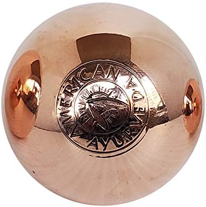 Copper Ball. Copper Metal Ball, Bring Integrity and Clear Thinking with Natural Energy and Meditation Crytal Sphare, Get Mental Agility Grounding Movement Therapy - 1.5 inches by American+Ayurveda