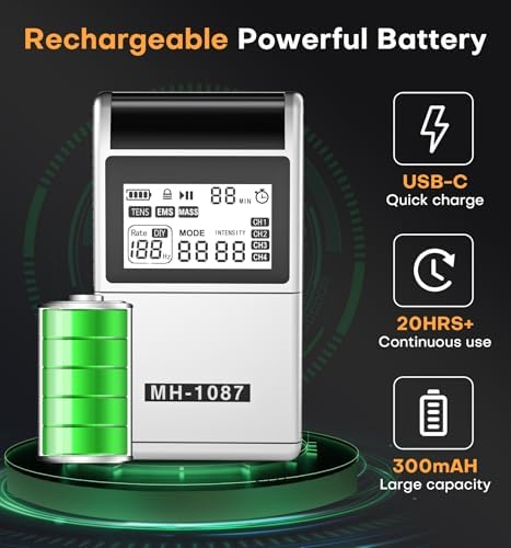 TENS EMS Muscle Stimulator Unit, FDA Cleared 48 Modes 4 Outputs with 16 Electrode Pads (2"x2") for Pain Relief in Shoulder, Neck, Back & Sciatica, Electronic Pulse Massager for Physical Therapy - Image 5