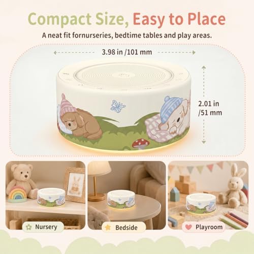 Kipcush White Noise Machine for Baby & Adults, Sleep Sound Machine with 30 Soothing Sounds, 8-Color Night Light, Memory Function, White Noise for Sleeping, Nursery, Office, Travel, Relaxation - Image 7