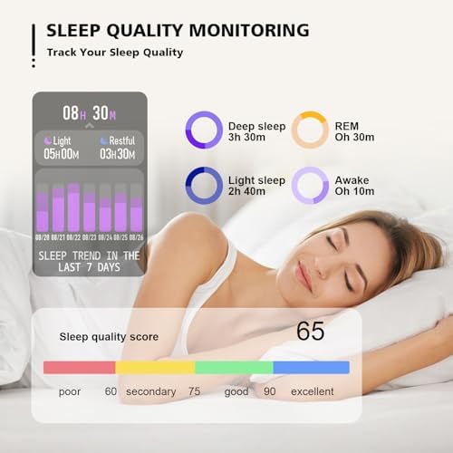 Smart Watch for Men Women SmartWatch 1.83" for iPhone Samsung Android Phone Compatible, Fitness Tracker Watch with Pedometer, Heart Rate/Sleep Monitor, Blood Oxygen, IP68 Waterproof (Gold) - Image 6