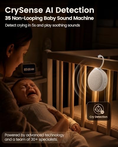 Glocusent Sound Machine Baby CrySense with 35 Non-Looping Soothing Sounds - Image 2