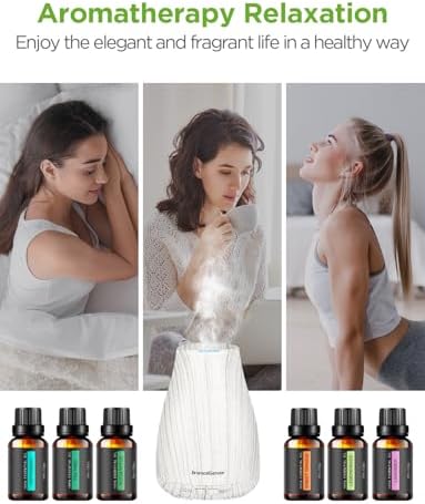 InnoGear 100ml Essential Oil Diffuser for Home with 6 Oils Gift Set, Grey - Image 6