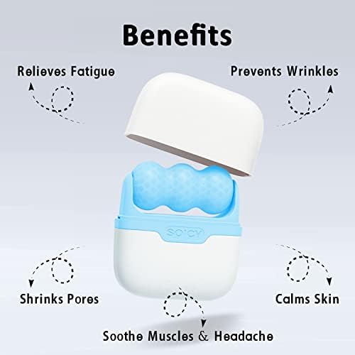 Leeshine Ice Roller for Face and Eyes - Facial Skin Care Tools with 2 in 1 Massage Roller and Travel Case Self Care Gift.Men Women (Blue) - Image 2